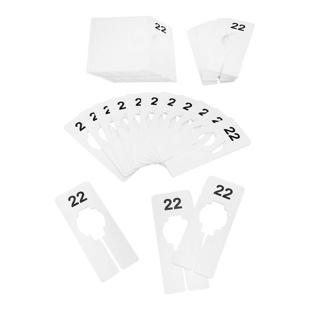 10 PC 2" x 5" Clothing Rack Size 22 Dividers Hangers White Plastic Rectangular