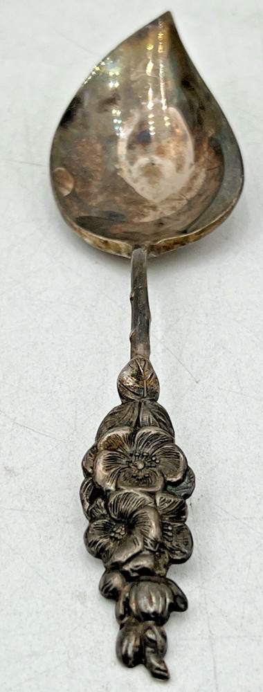 REED & BARTON HARLEQUIN JELLY SERVER, LADLE, LEMON FORK & OLIVE FORK SILVERPLATE