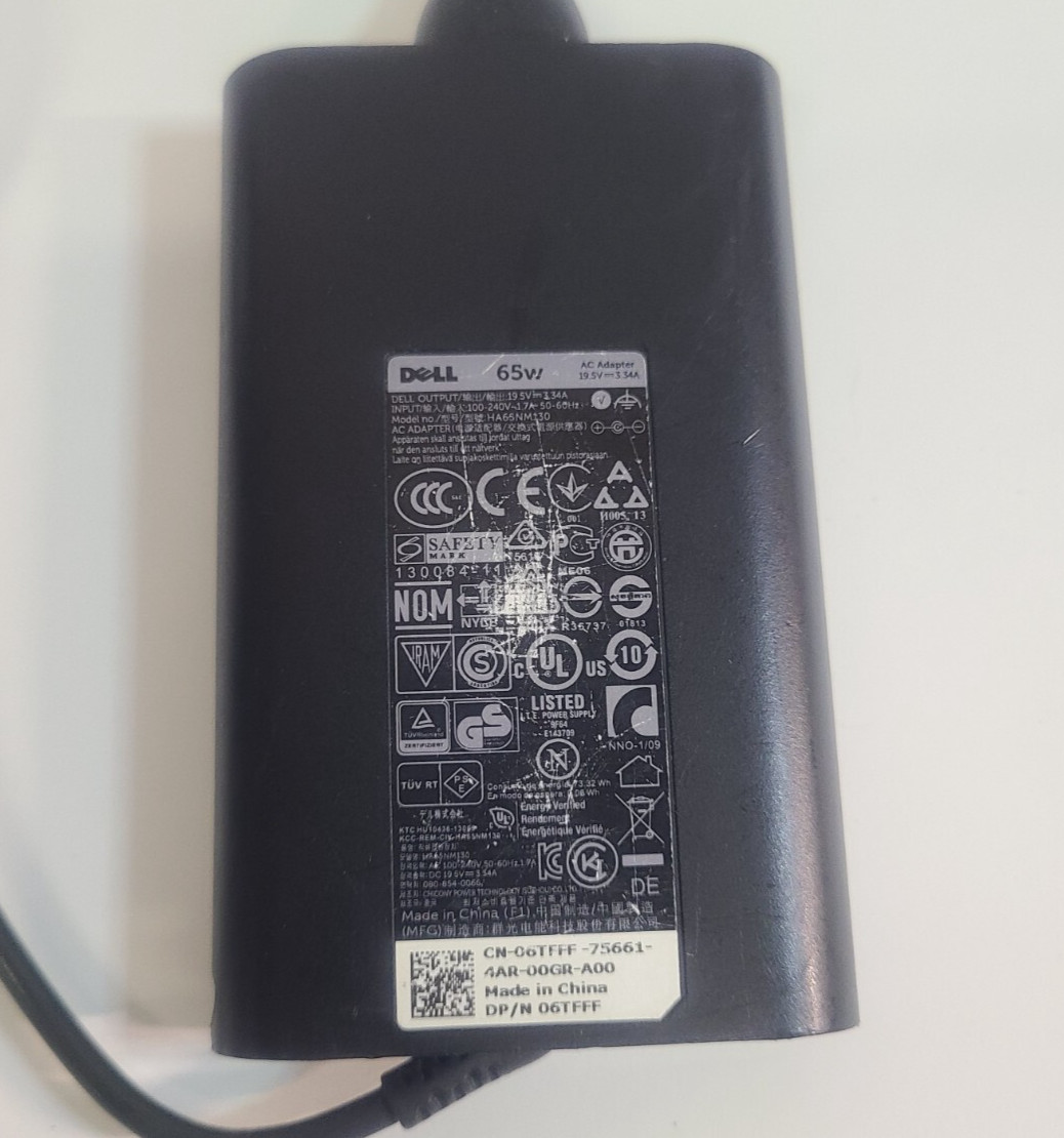 Mixed Lot of 10 Dell 65w LA65NM130 HA65NM130 Slim AC Adapters