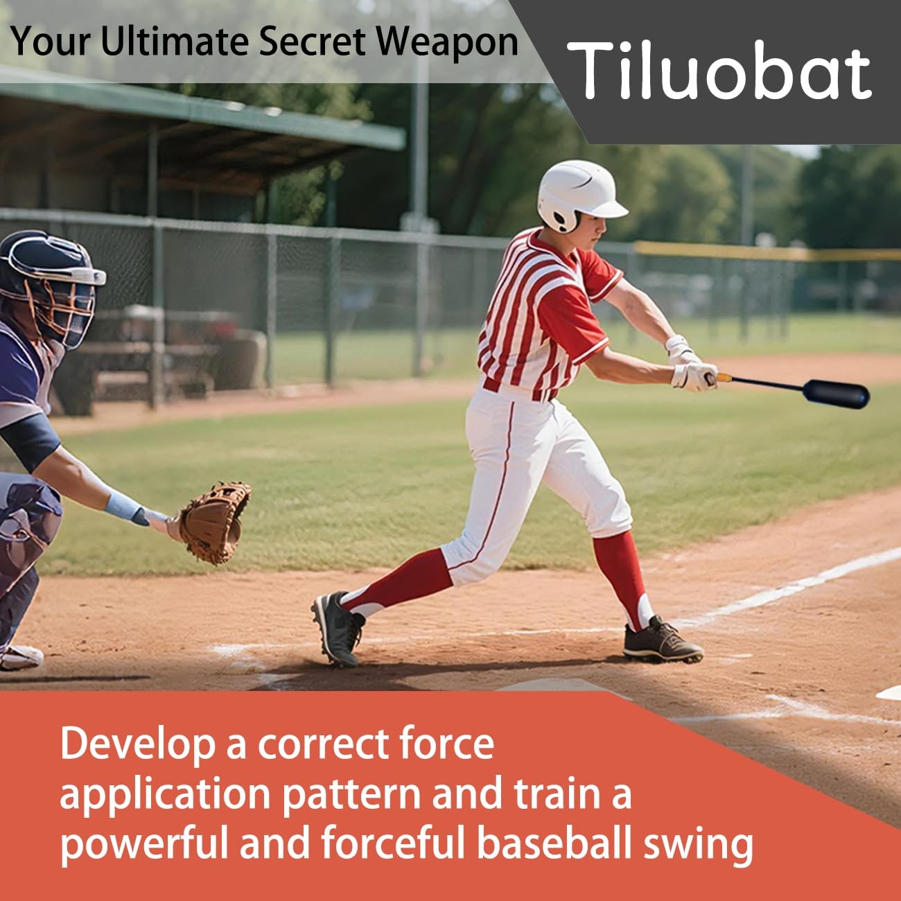 Tiluobat The Yellow Baseball Rope Swing Training bat Comes with 12 Training B...