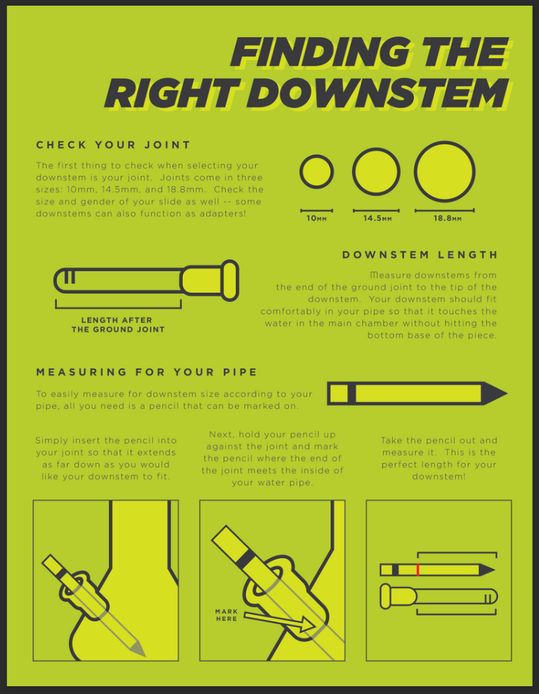 Mix & Match Premium Perc Designs Glass Downstem Reducing 19mm / 18mm to 14mm
