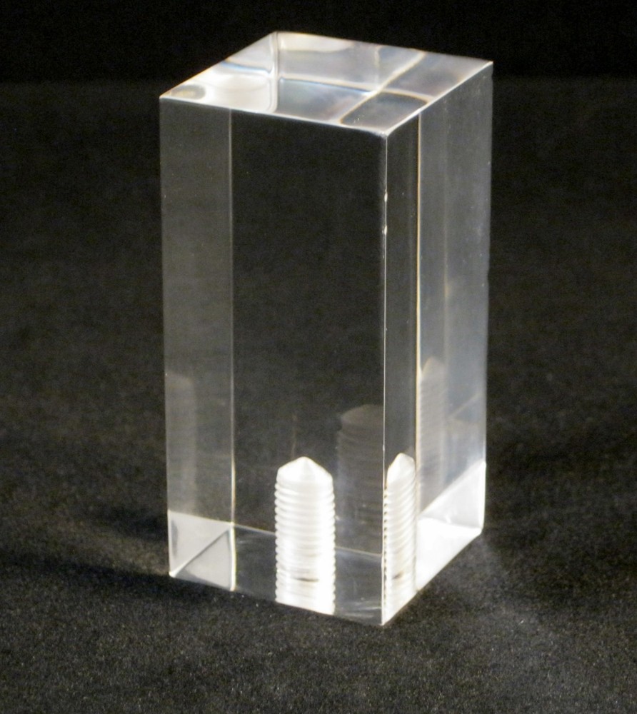 Lamp Finial-Transitional ACRYLIC RECTANGULAR CUBE 2" Ht. CLEAR