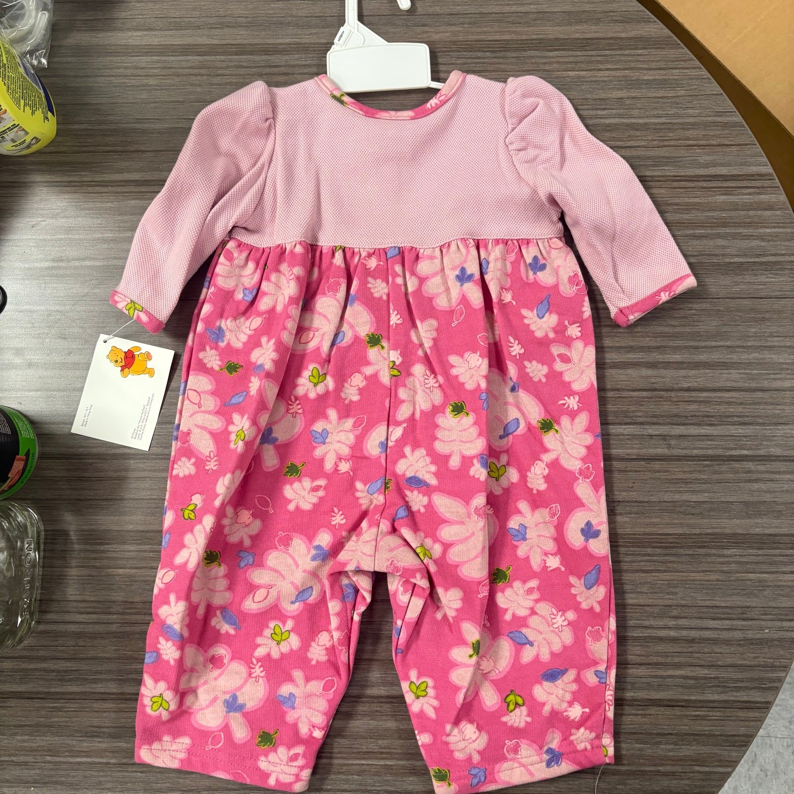 Disney Pooh 6/9 M Baby Romper – Pink Floral Y2K Footed Outfit