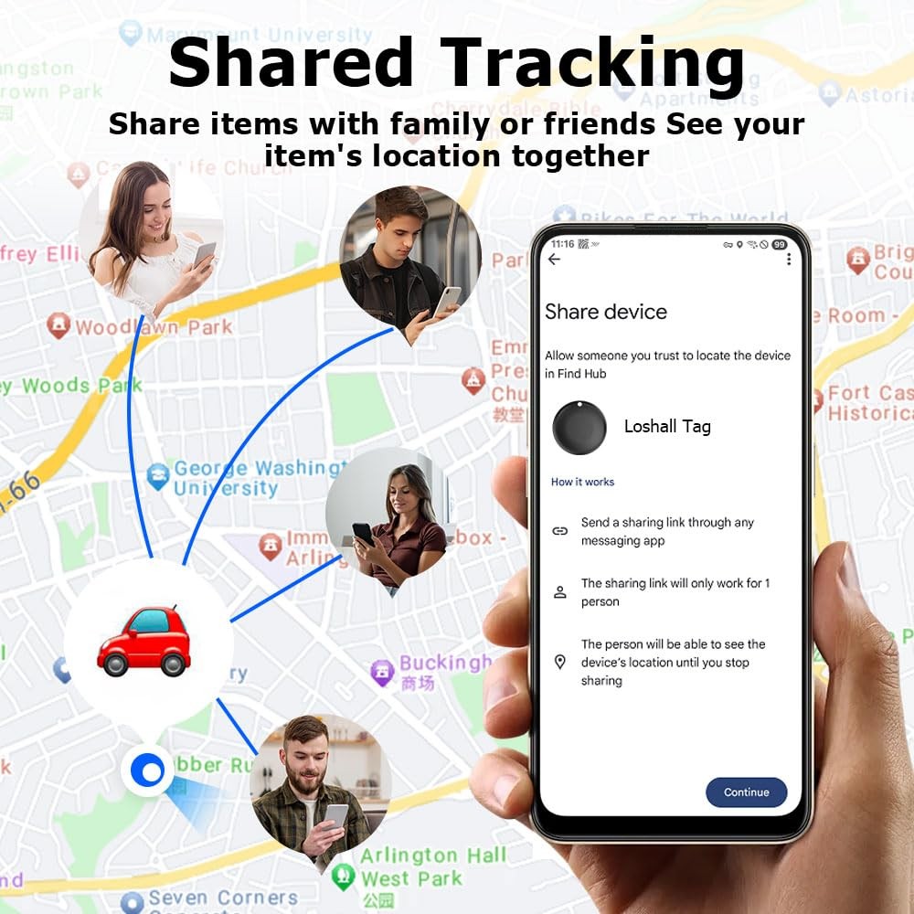 Undetectable GPS Tracker for Vehicles Work with Built-in APP small, black