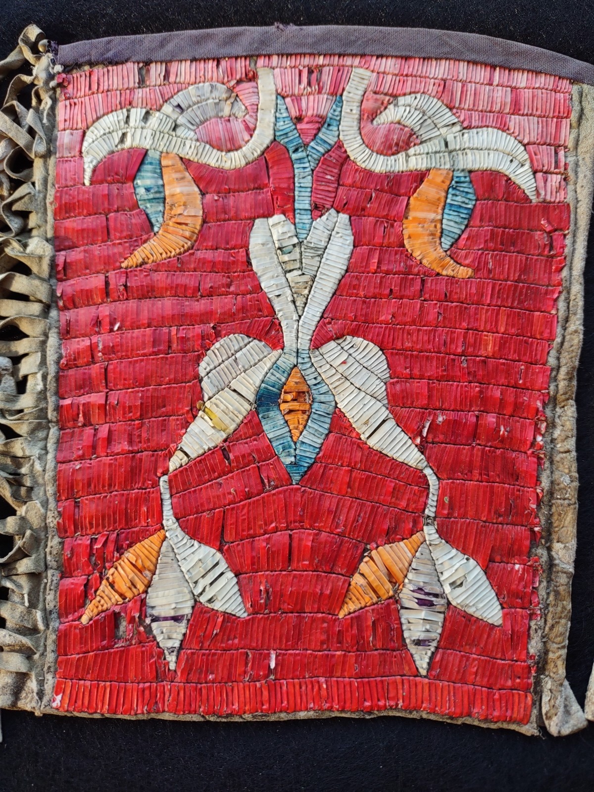 Sioux Quilled Gauntlets Antique Native American Porcupine Quilled Gloves 1880