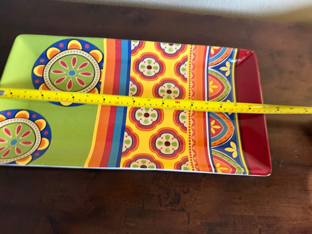 Pier 1 Imports MEXICALI 18" Rectangular Serving platter, Ironstone, EUC