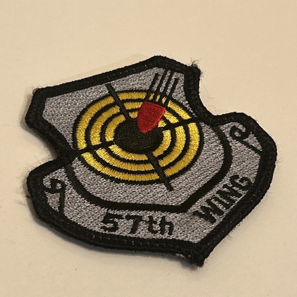 AUTHENTIC NELLIS AIR FORCE BASE 57th FIGHTER WING CREST EMBROIDERED JACKET PATCH