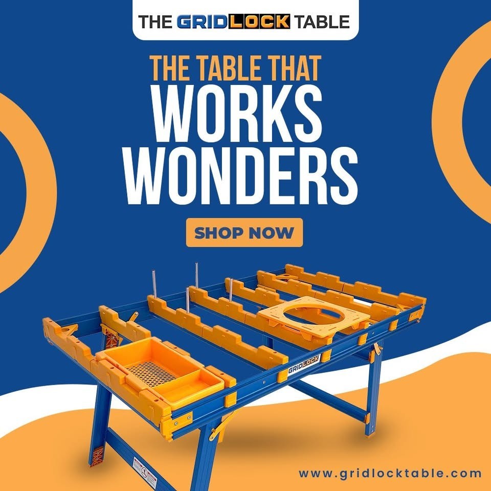 GRID LOCK Heavy Duty Work Bench Portable Clamp Table New