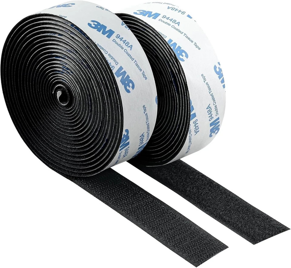 3M Hook and Loop Tape with Adhesive, Heavy Duty Self Sticky Interlocking Tape, S
