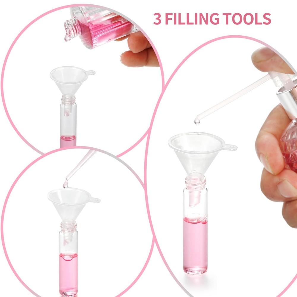 20Pcs 10ml Empty Clear Glass Mist Spray Bottle Refillable Mini Perfume Atomiz...