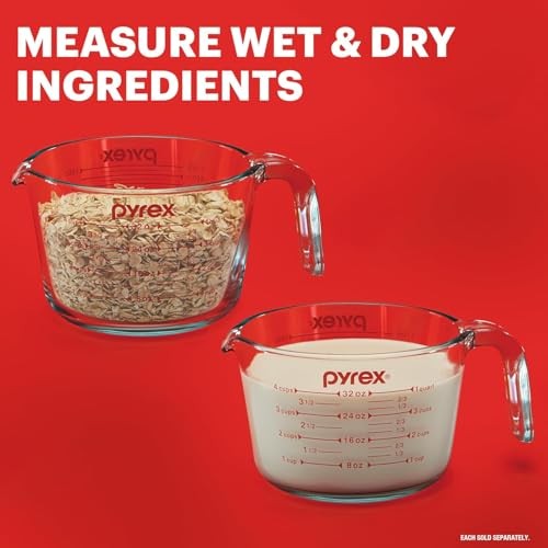 Essentials (2-Pack) Glass Measuring Cups Set, (1 & 2 Cup) Measuring Cups For