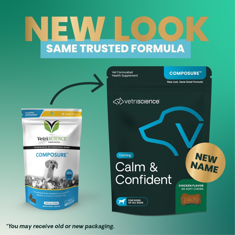 VetriScience Calm & Confident Chews, Composure Clinically 60 60 Chews