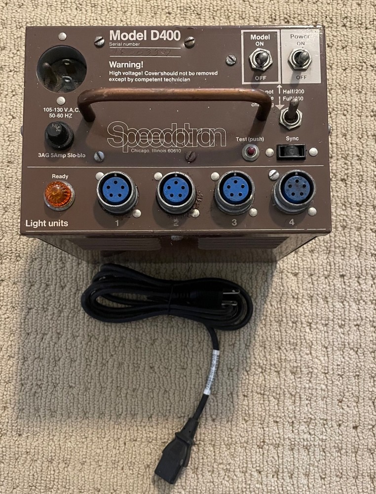 Speedotron Model D400 Photography Flash Power Supply Untested