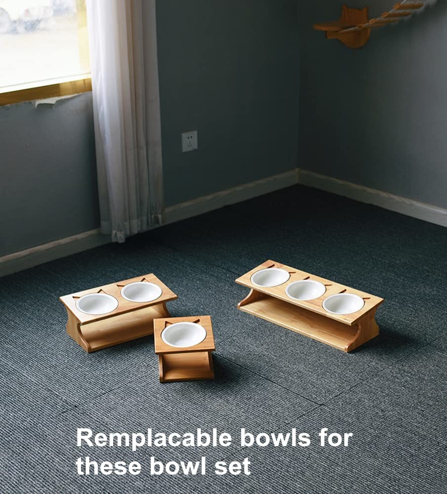 2Pcs Replaceable Bowls for Raised Cat Bowls Elevated Pet Bowls Replaceable Bo...