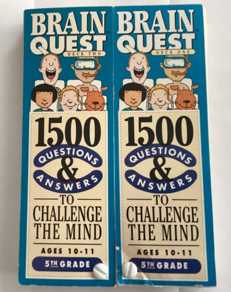 Brain Quest 1500 Q & A Learning Challenge Cards 5th Grade AGES 10-11 Deck One/2