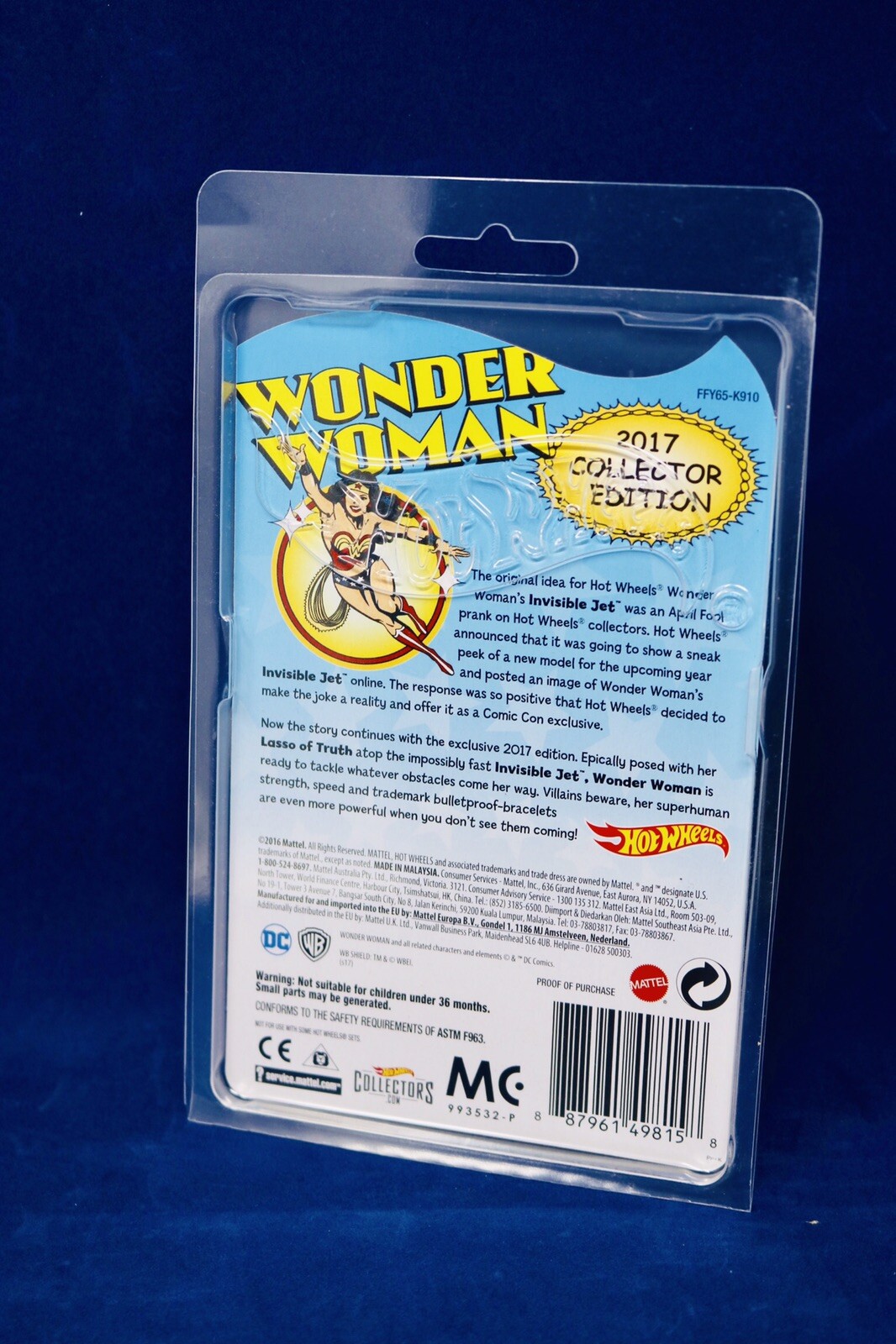 Hot Wheels DC Wonder Woman Invisible Jet Exclusive Collector Edition 2017 Movie
