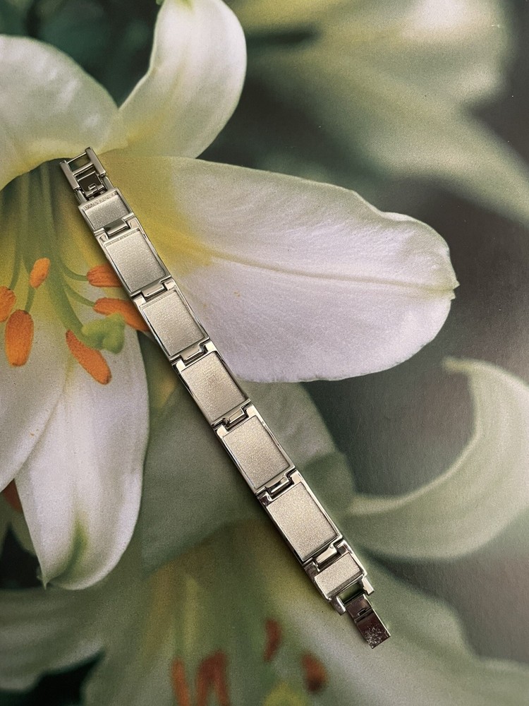 Rectangle Panel Filigree Floral Multicoloured Crystal Statement Bracelet 7”-7.5”