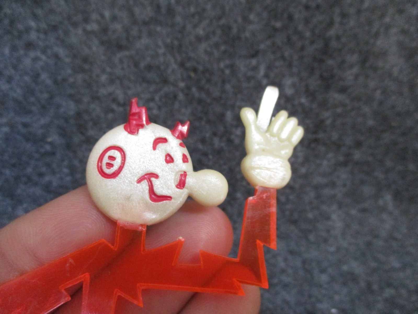 Vintage Reddy Kilowatt Plastic Figure Business Card Holder - No Stand