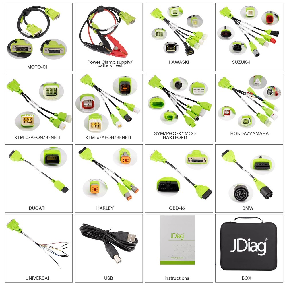JDiag M300 Motorcycle Diagnostic Tool Read/Clear Fault Codes Digital ABS System
