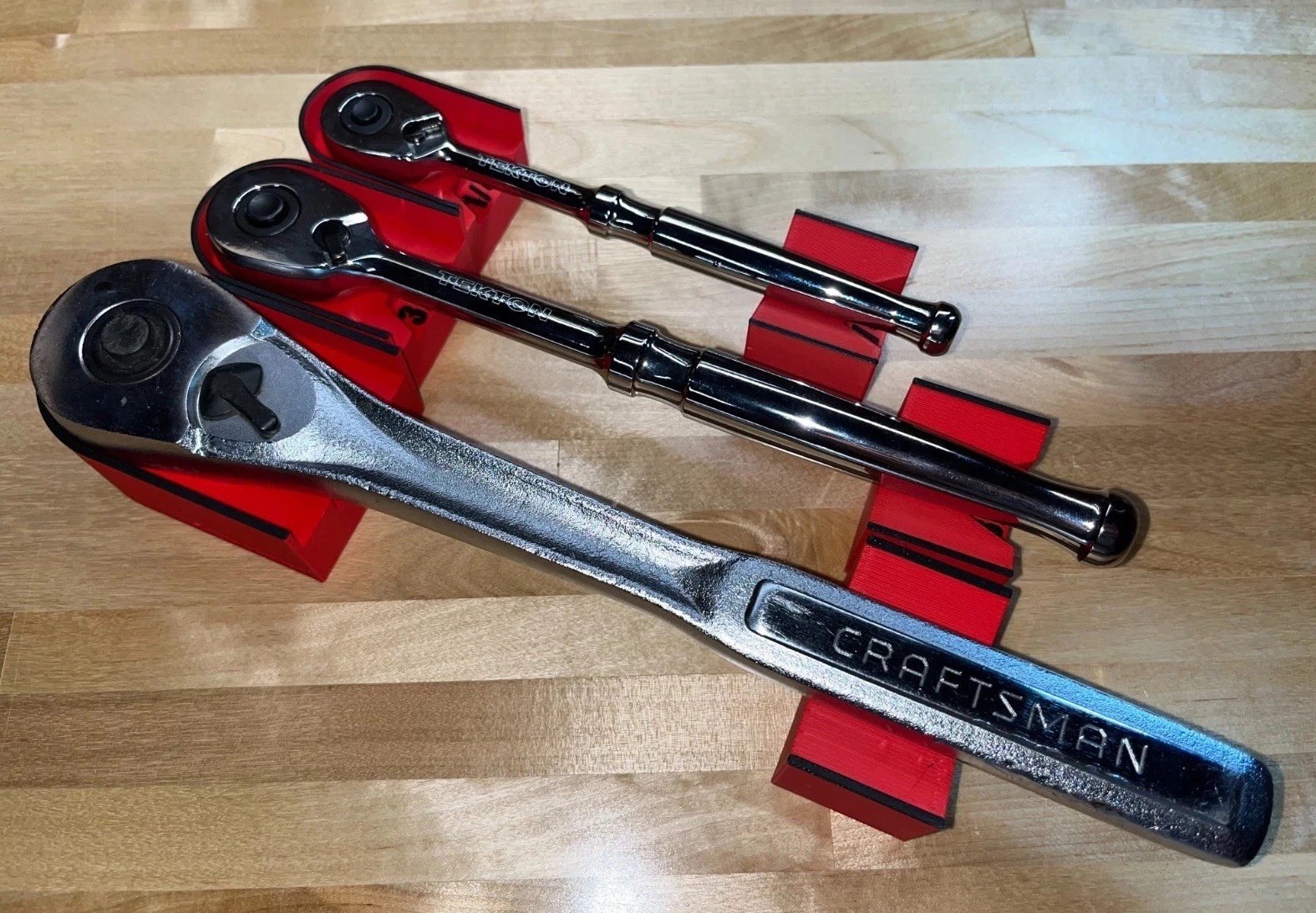 Ratchet Holders - 1/4”, 3/8”, 1/2” - Magnetic Tool / Toolbox Organizer