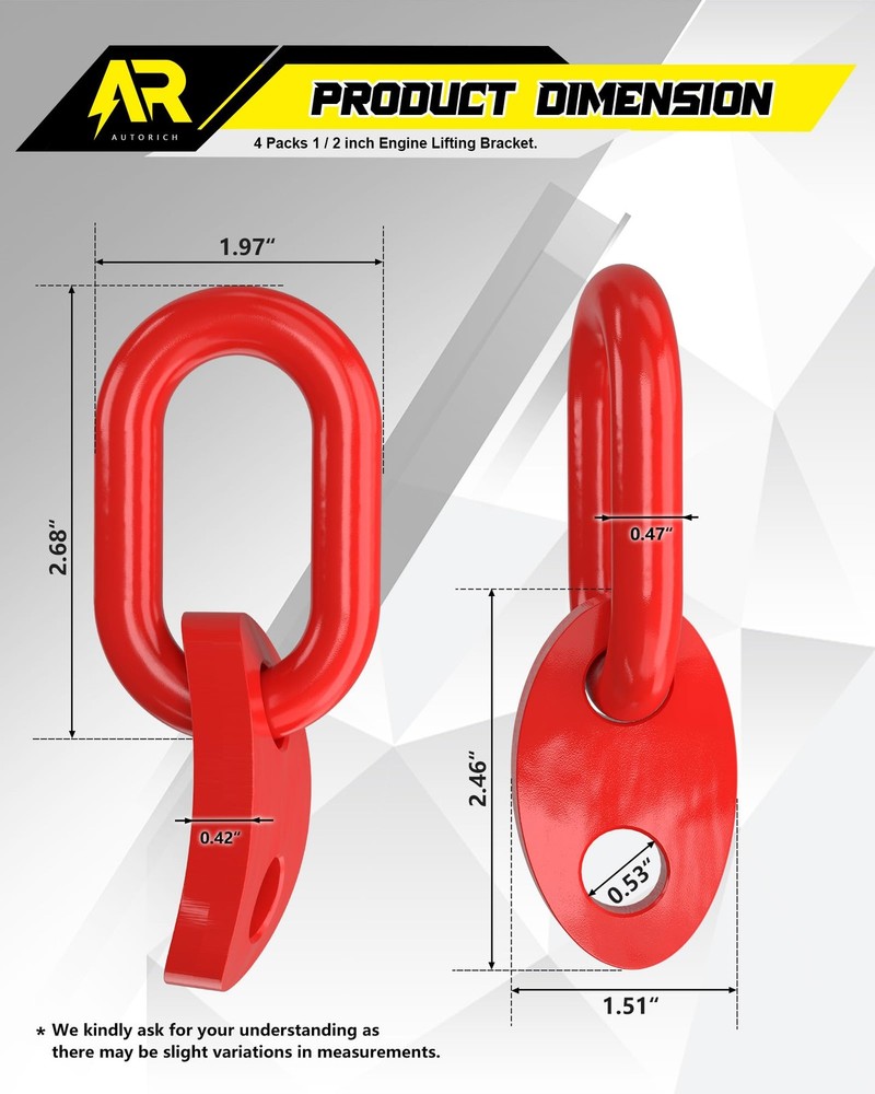 AUTORICH 7100 Lifting Bracket Set for Engine 4 HeavyDuty Engine Lift Bracket...