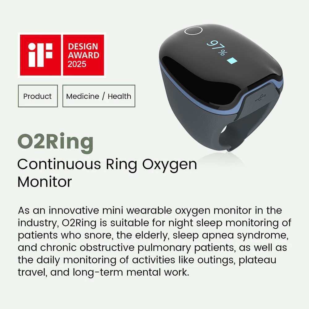 Wellue O2 Ring Pulse Oximeter O2Ring Oxygen Monitor with Free APP and PC Reports