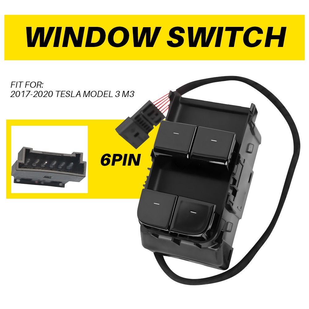 For 2017-20 Tesla Model 3 M3 1081037-01-D Driver Left Door Window Switch Control