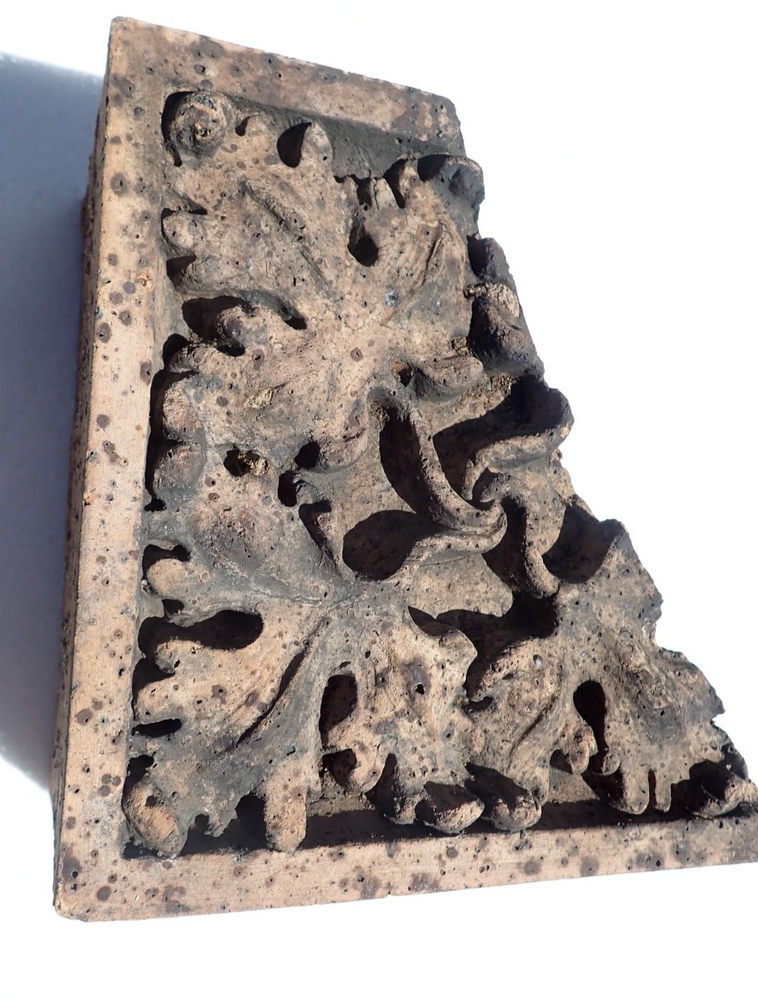 Architectural Salvage Terra Cotta Floral Blocks -Possible Bookends