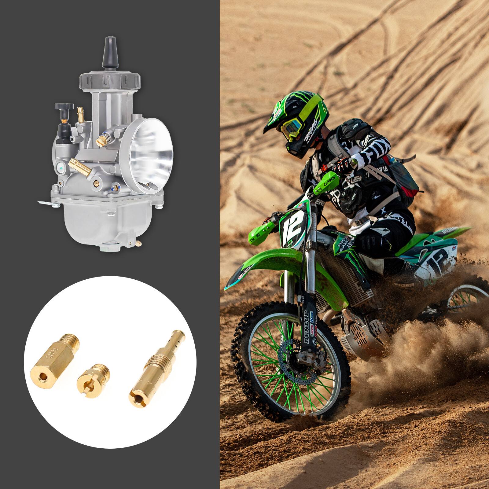 40Pcs Carburetor Jet Kit for PWK Keihin OKO CVK KOSO Crab,Pilot and Main Jets