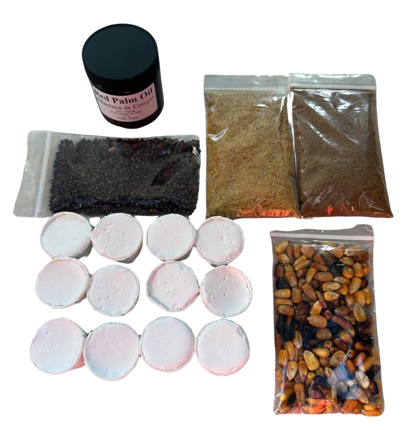 Elegua Offering Kit, Santeria, Yoruba, Ifa EKU Eja Awado Atare Efun Agbado.