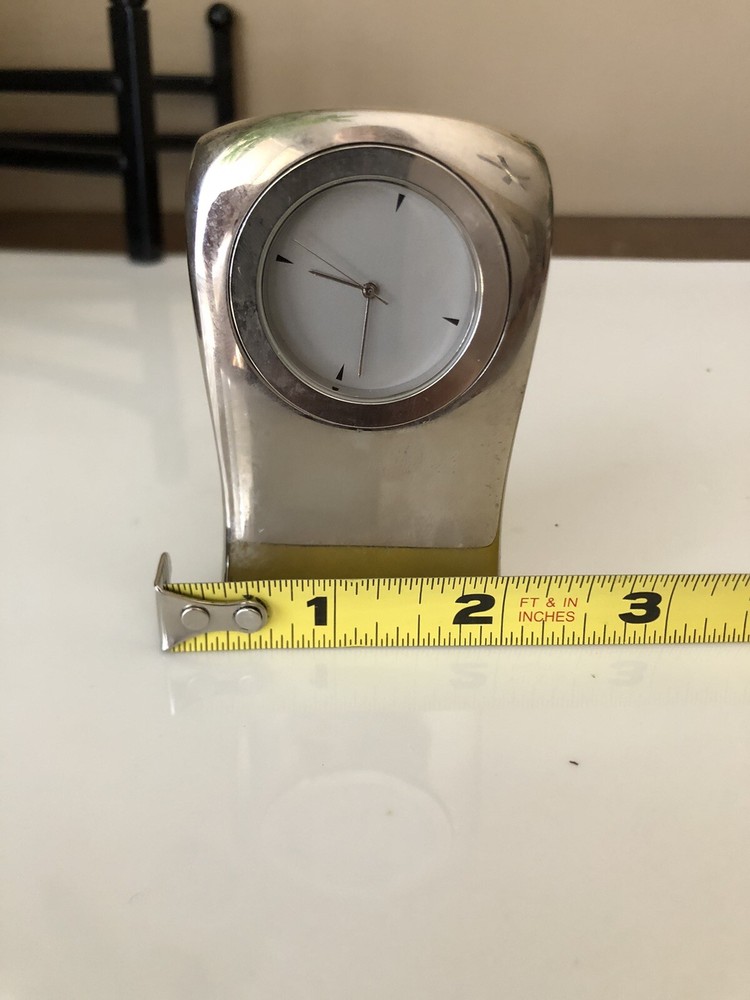 Vintage Brush Silver Heavy Torso Desk Clock