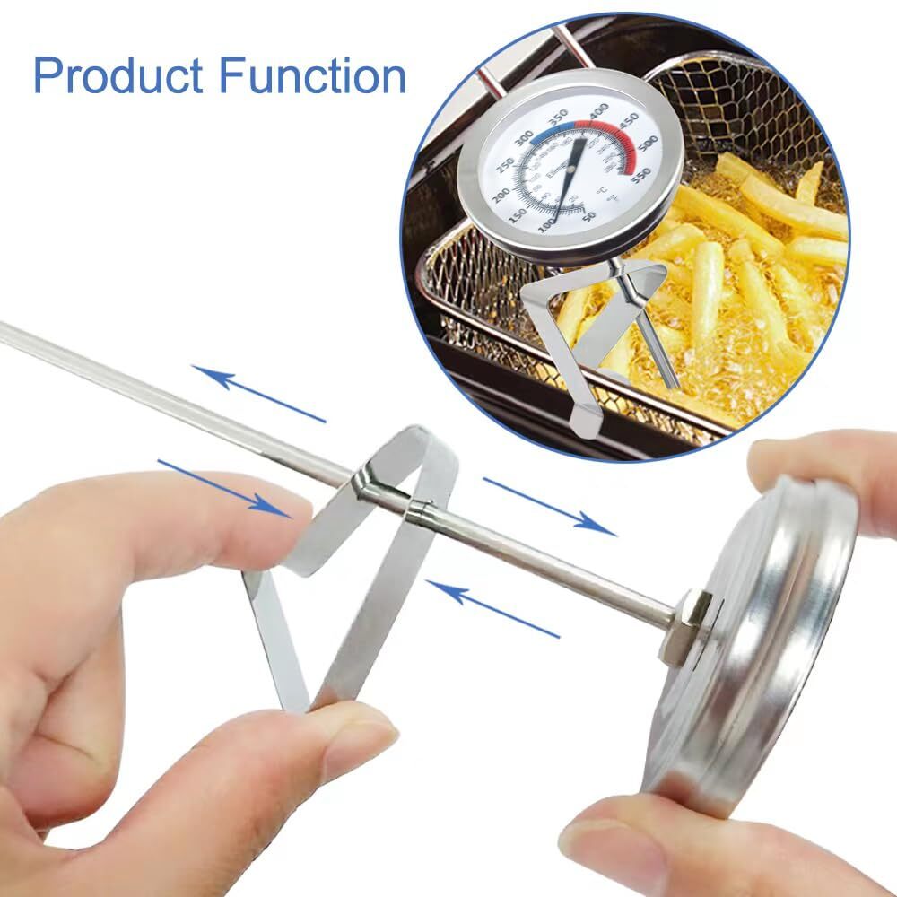 Candy Thermometer(2 Pack) with 12 Probe & Pot ClipOil Thermometer