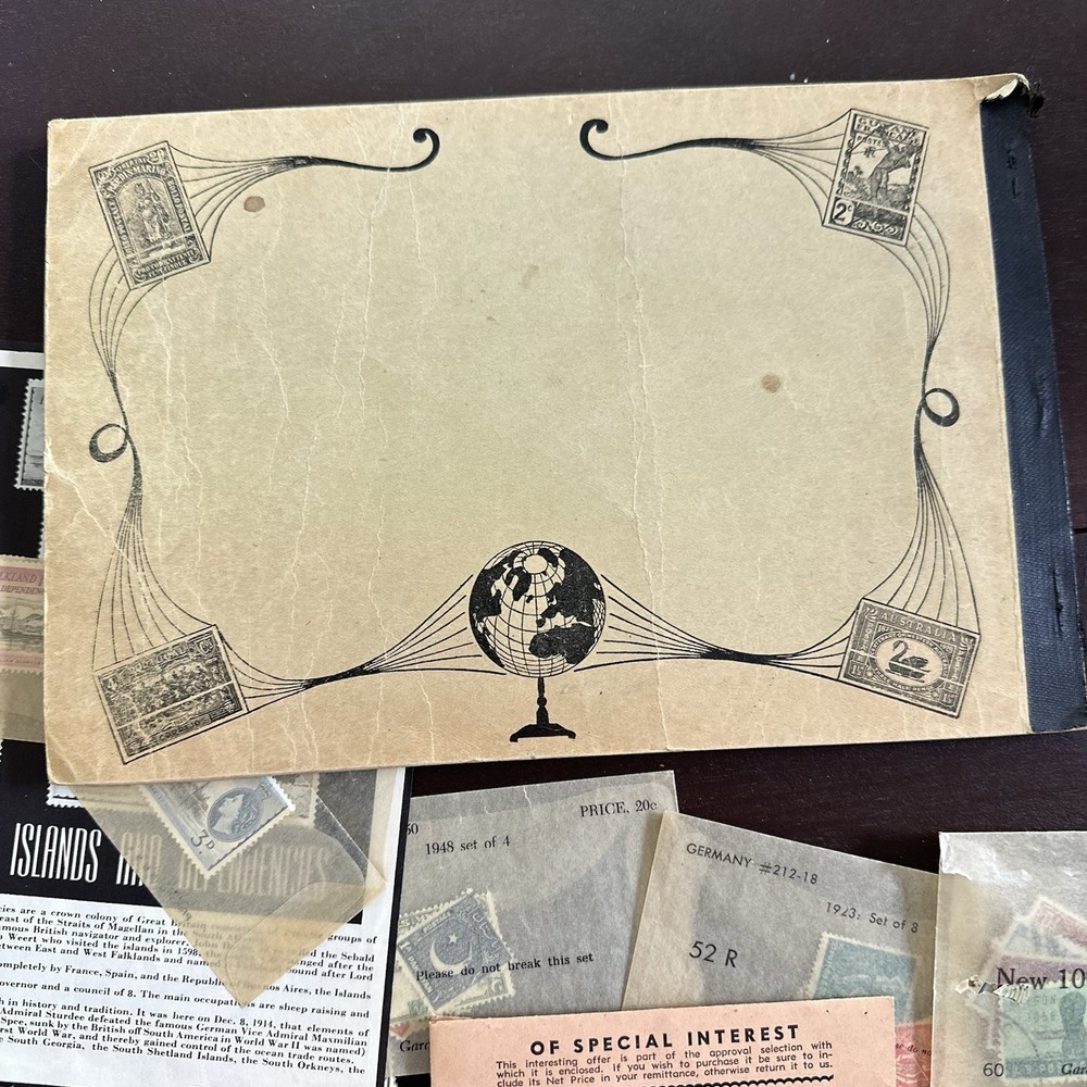 The World United States & Foreign Postage Stamp Album 1938 + Variety Stamp Lot