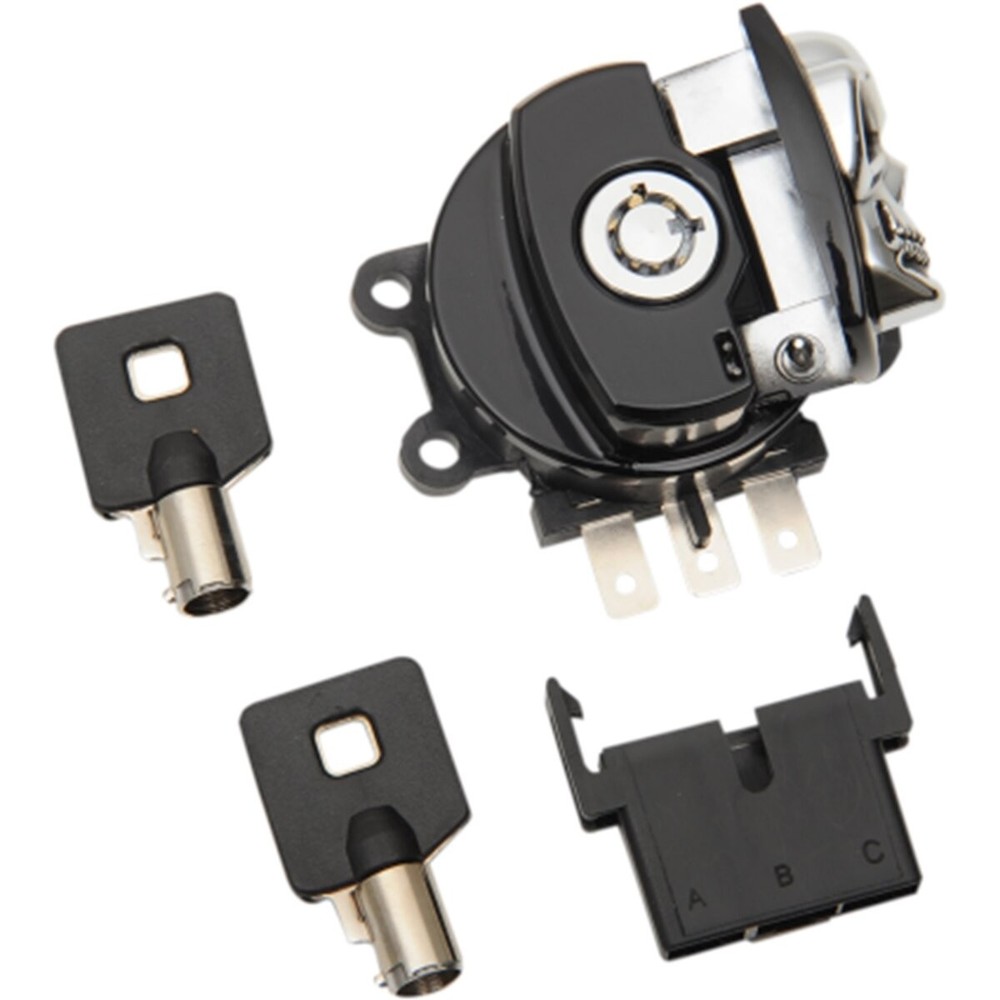 Drag Specialties Black Skull Side Hinge Ignition Switch - 2106-0423