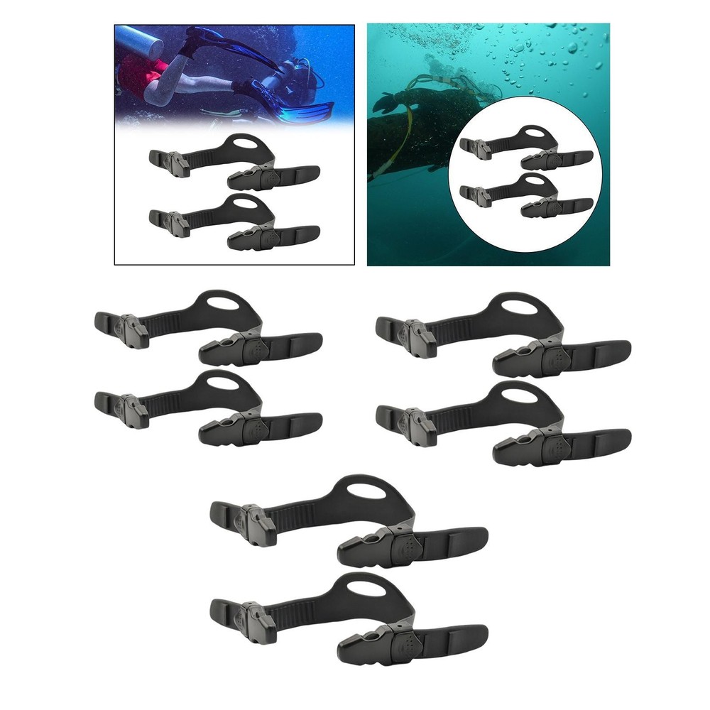 2Pcs Diving Quick Release Fin Straps Adjustable for Scuba Flipper Black