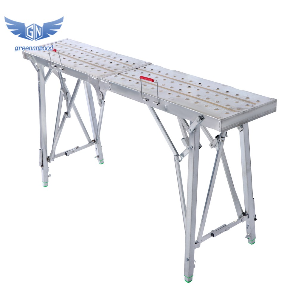 1.6m Folding Scaffolding, Adjustable Lift Height Work Platform Scaffold Portable