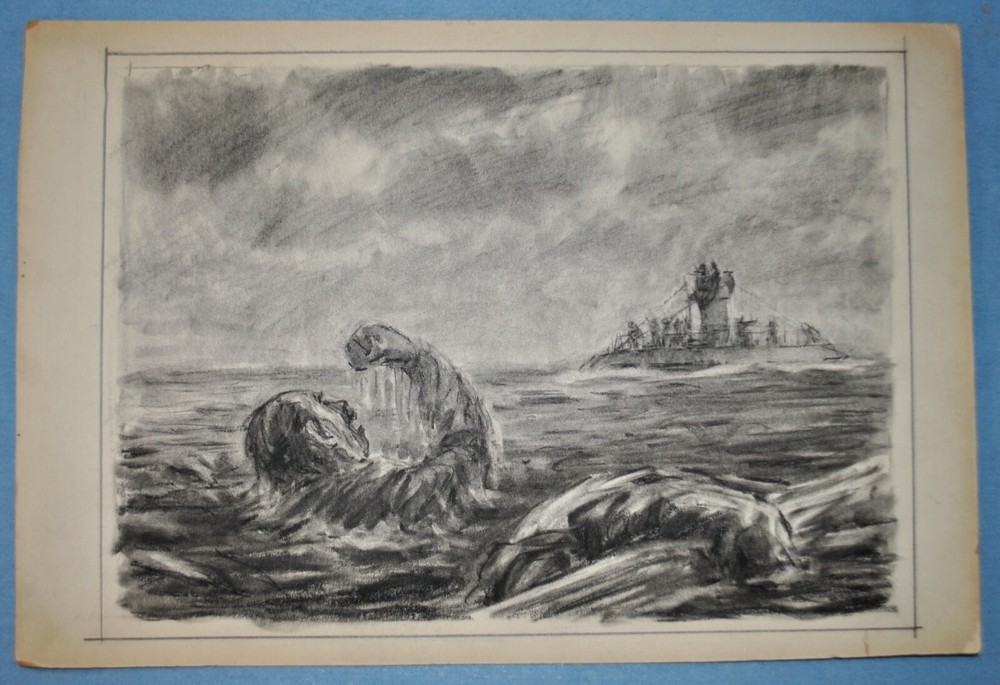 Survivor Overboard - WWII Era Artwork