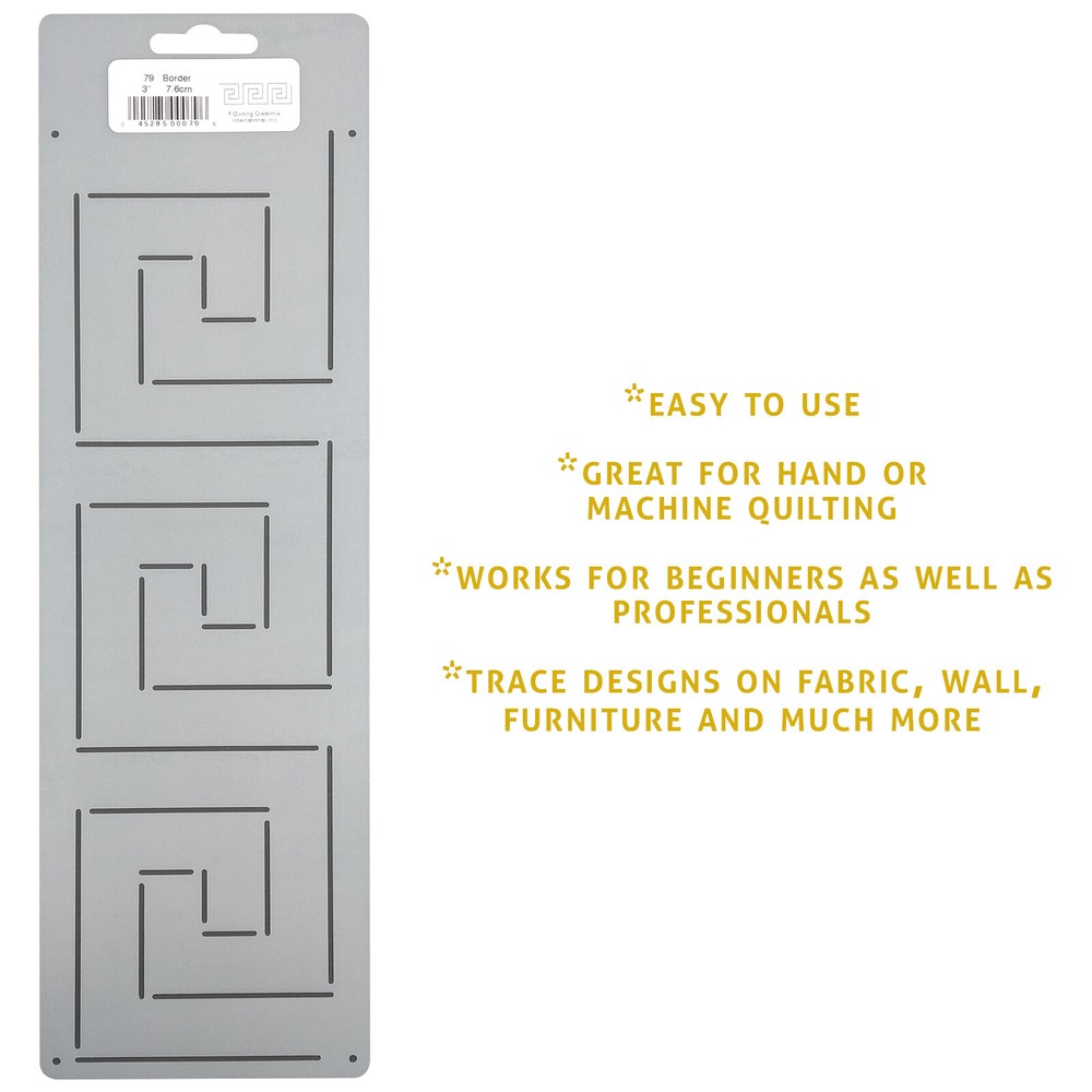 Border Quilting Stencil Aztec Square Geometric Quilt Pattern 3" Plastic Template