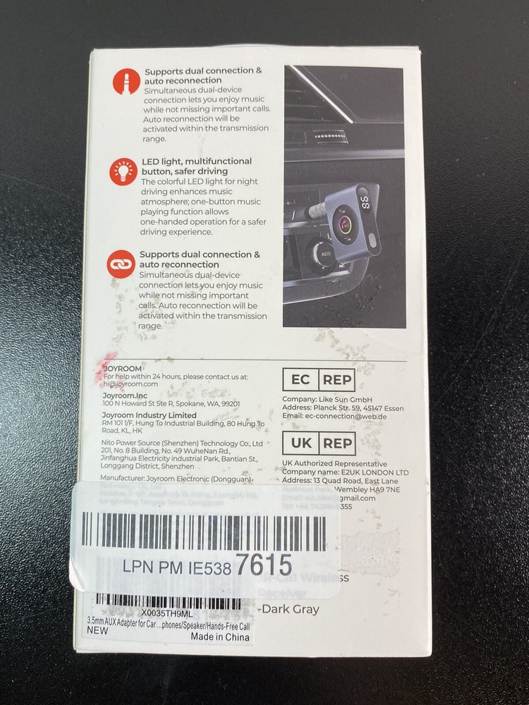 Joyroom JR-CB1 Wireless Receiver w/BT 5.3 HiFi Universal Compatibility LED Power