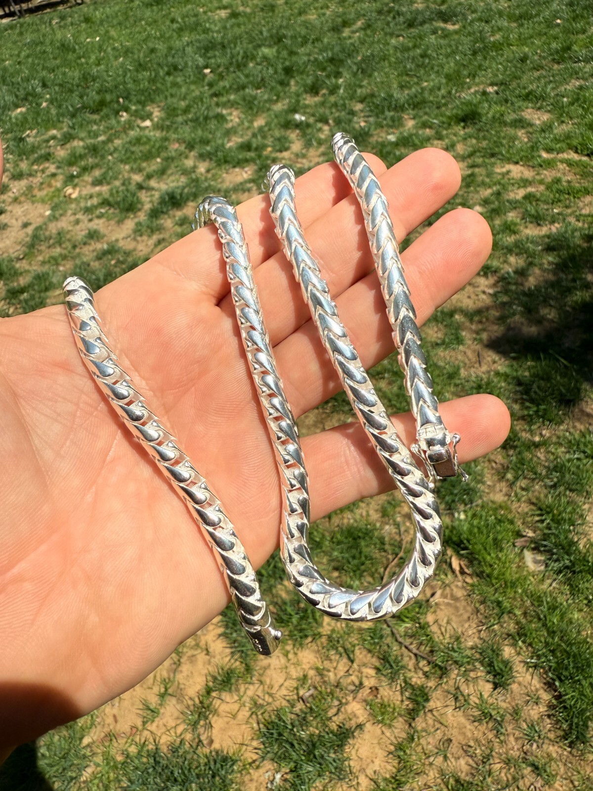 Real 925 Silver Round Franco Chain Or Bracelet 5-7mm Handmade W. Box Clasp