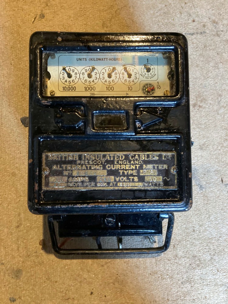 Rare ‘British Insulated Cables Ltd’ Alternating Current Meter Circa 1940s/50s