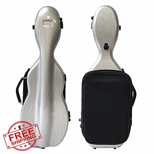 LANDTOM Silver 4/4 3/4 Violin Case Backpack Score Bag