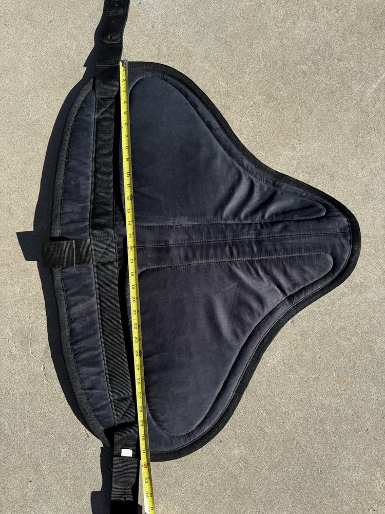 Black Contoured Bareback Saddle Pad with Straps