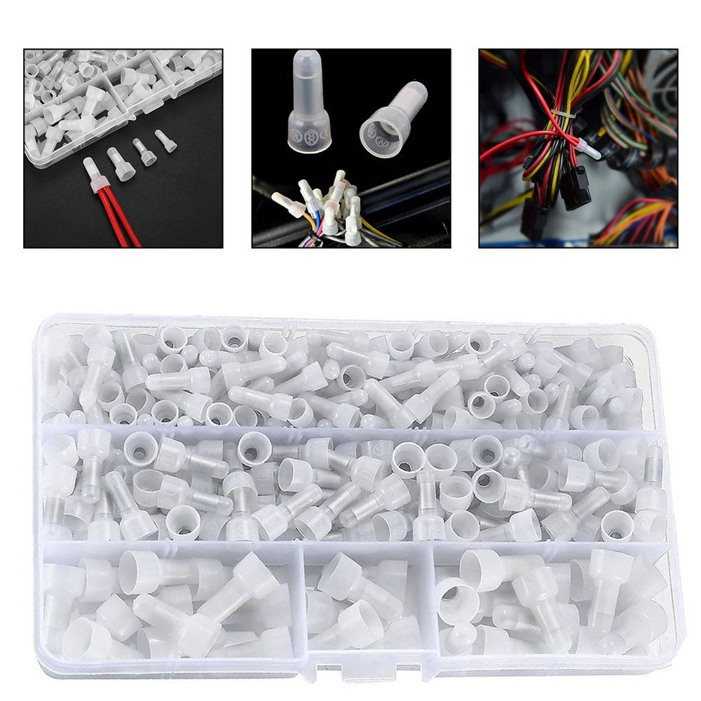 Safe and Secure 200 Pcs Closed End Crimp Connectors with Nylon Covering