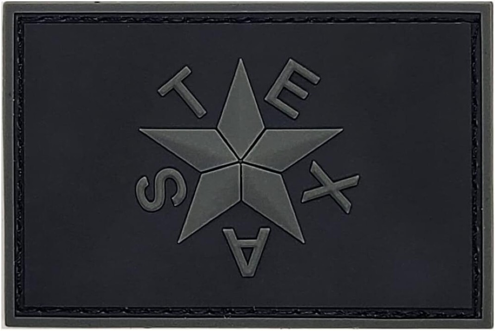 Texas Star Flag Revolution PVC RUBBER Morale Patch | 2PC HOOK BACKING 3" X 2"