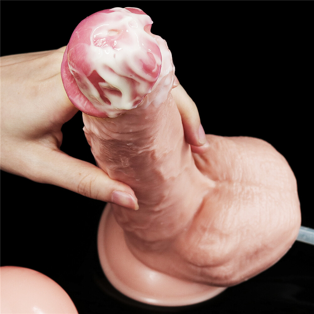 Squirting Ejaculating Lifelike Feeling Realistic 11 Inch Suction-Cup Beige