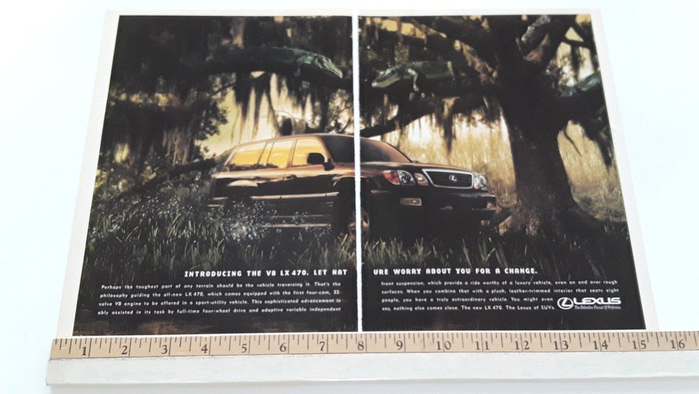 LEXUS LX 470 V8 ENGINE ORIGINAL 2 PAGE 1998 AD