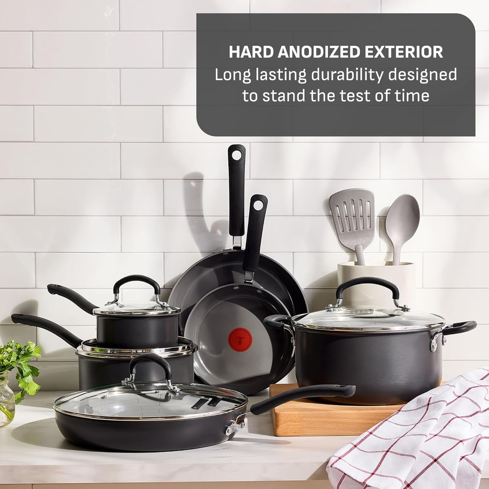 12-Piece Hard Anodized Ceramic Nonstick Cookware Set