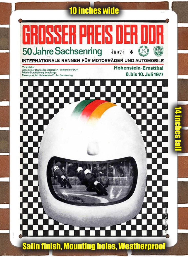 Metal Sign - 1977 Sachsenring Racing Program - 10x14 inches