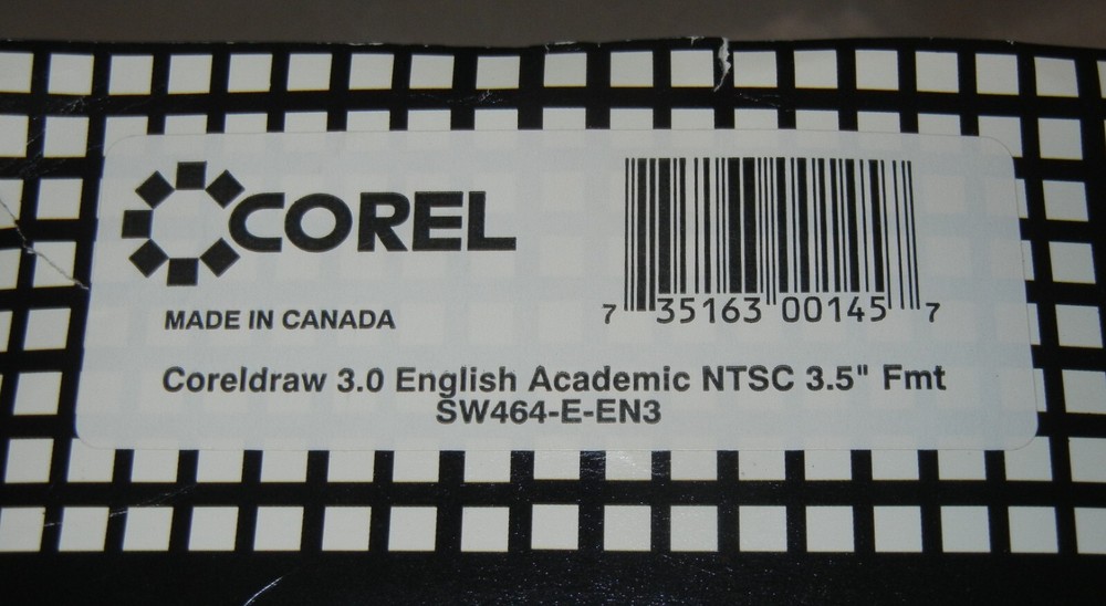 Corel DRAW! 3.0 Graphics Software CD 3.5 Box New in Box Complete Academic NOS